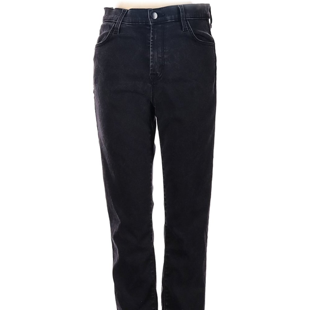 J Brand Jeans Paisley Design Blk Gray Straight Leg Low Rise Sz 27 #471